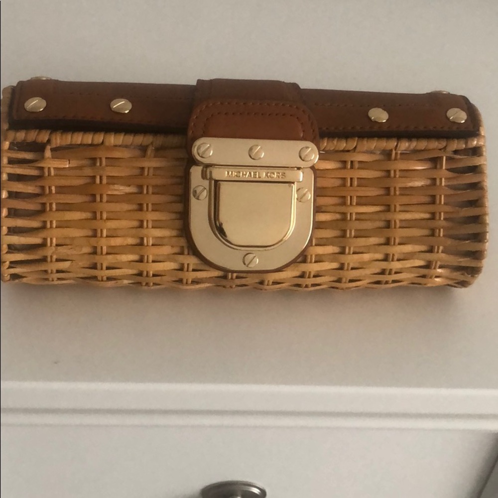 Michael Kors straw clutch